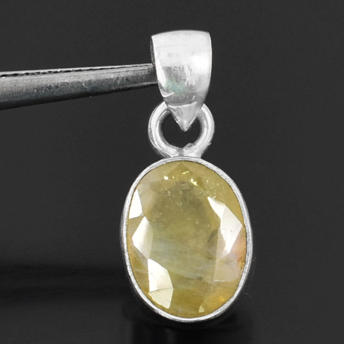 Pukhraj Gemstone Pendant, Birthstone Jewelry, Yellow Sapphire - Image 2