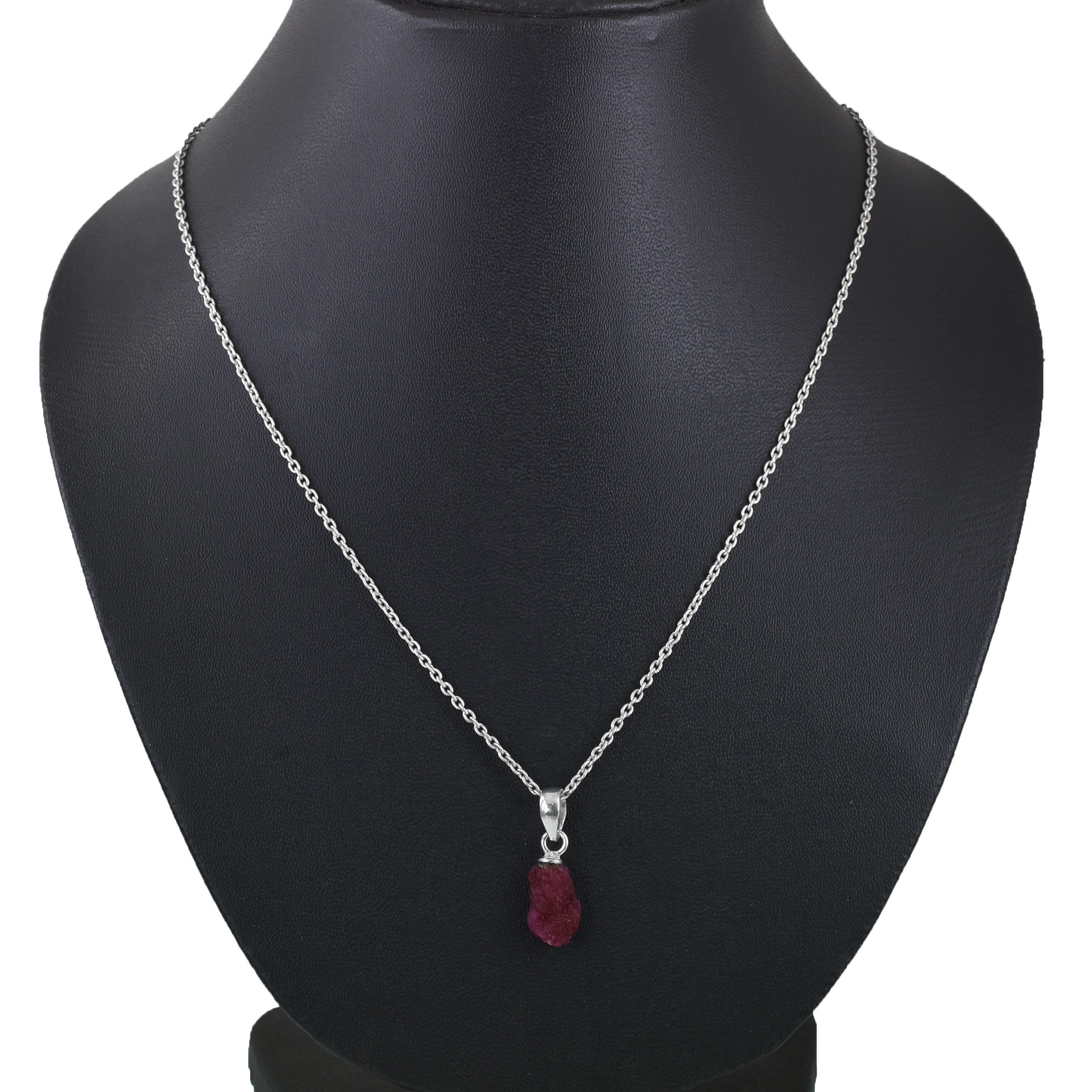 Ruby Rough Cut Pendant ,14 x 8 x 5.5 mm, 925 Sterling Silver 1.5 g Gemstone Pendant - Image 8
