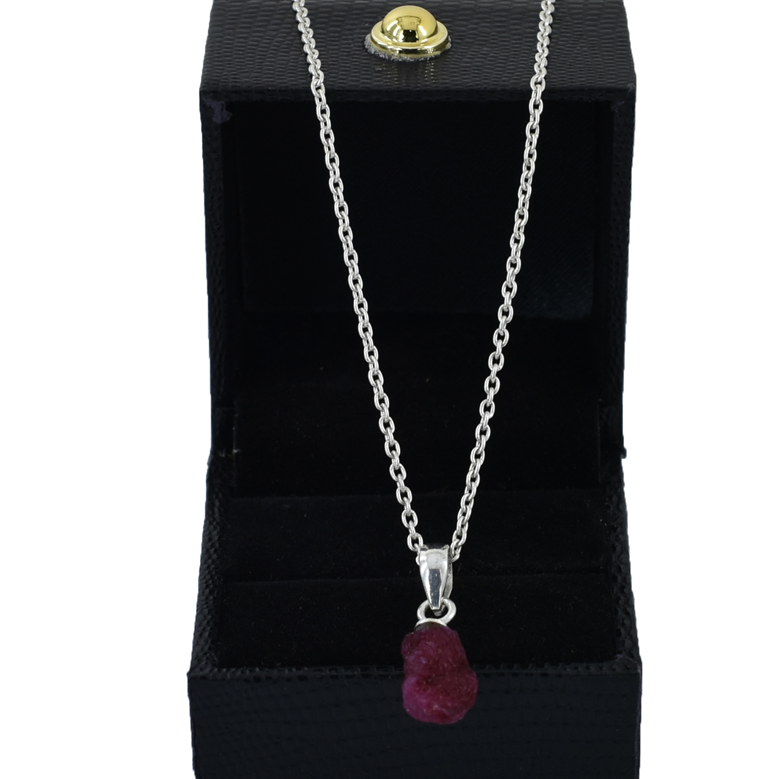 Ruby Rough Cut Pendant ,14 x 8 x 5.5 mm, 925 Sterling Silver 1.5 g Gemstone Pendant - Image 6