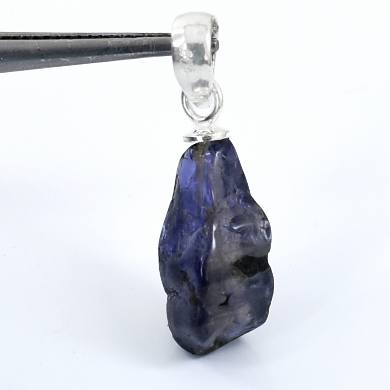 Natural Amethyst Rough Cut Pendant ,18 x 8mm, 925 Sterling Silver 2.5 g Gemstone Pendant - Image 2