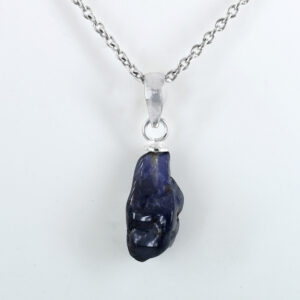 Natural Amethyst Rough Cut Pendant ,18 x 8mm, 925 Sterling Silver 2.5 g Gemstone Pendant