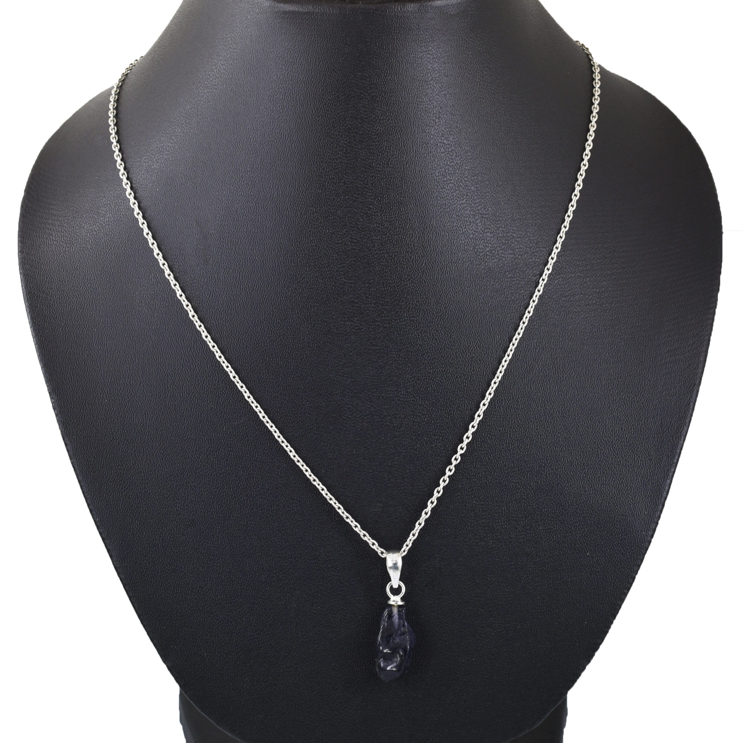 Natural Amethyst Rough Cut Pendant ,18 x 8mm, 925 Sterling Silver 2.5 g Gemstone Pendant - Image 7