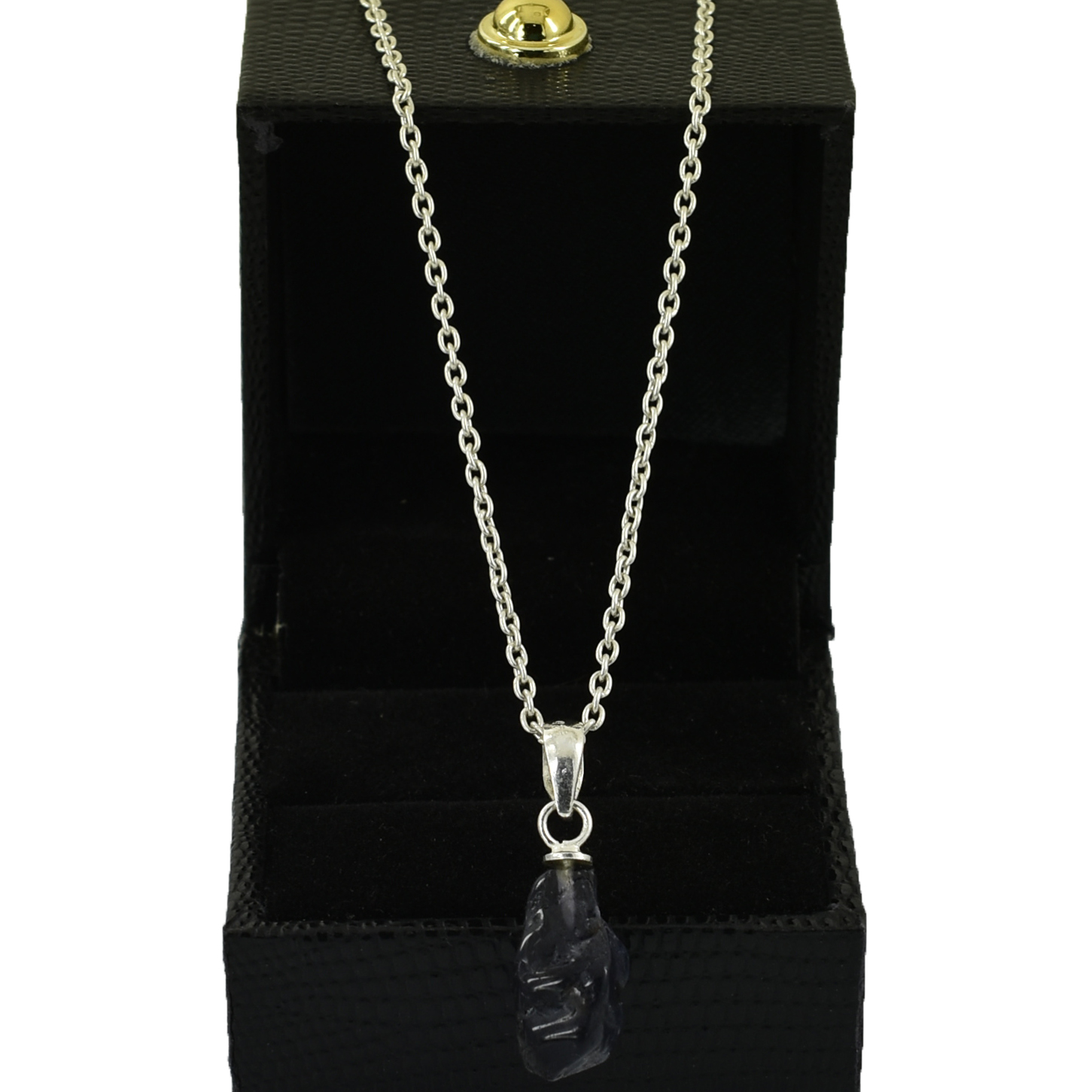 Natural Amethyst Rough Cut Pendant ,18 x 8mm, 925 Sterling Silver 2.5 g Gemstone Pendant - Image 4