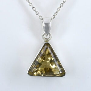 Citrine Triangle Cut Pendant ,17x18mm ,925 Sterling Silver ,8g Gemstone