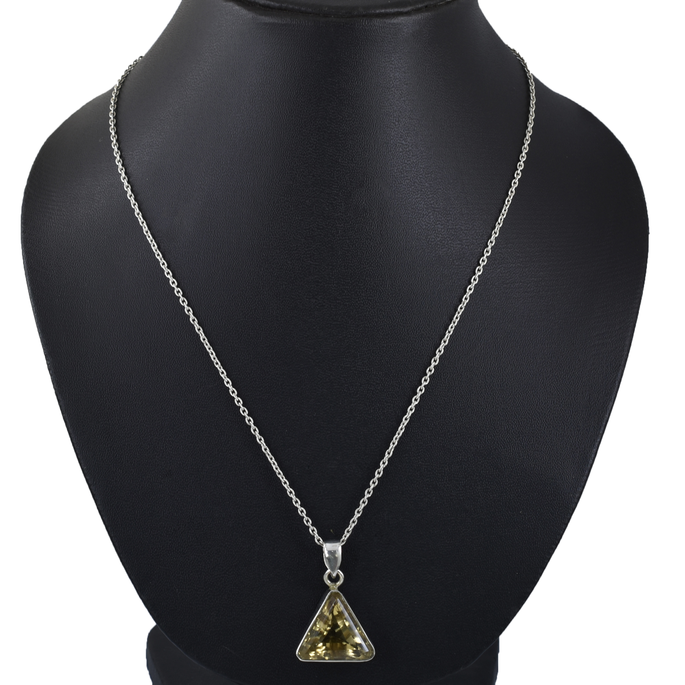 Citrine Triangle Cut Pendant ,17x18mm ,925 Sterling Silver ,8g Gemstone - Image 7