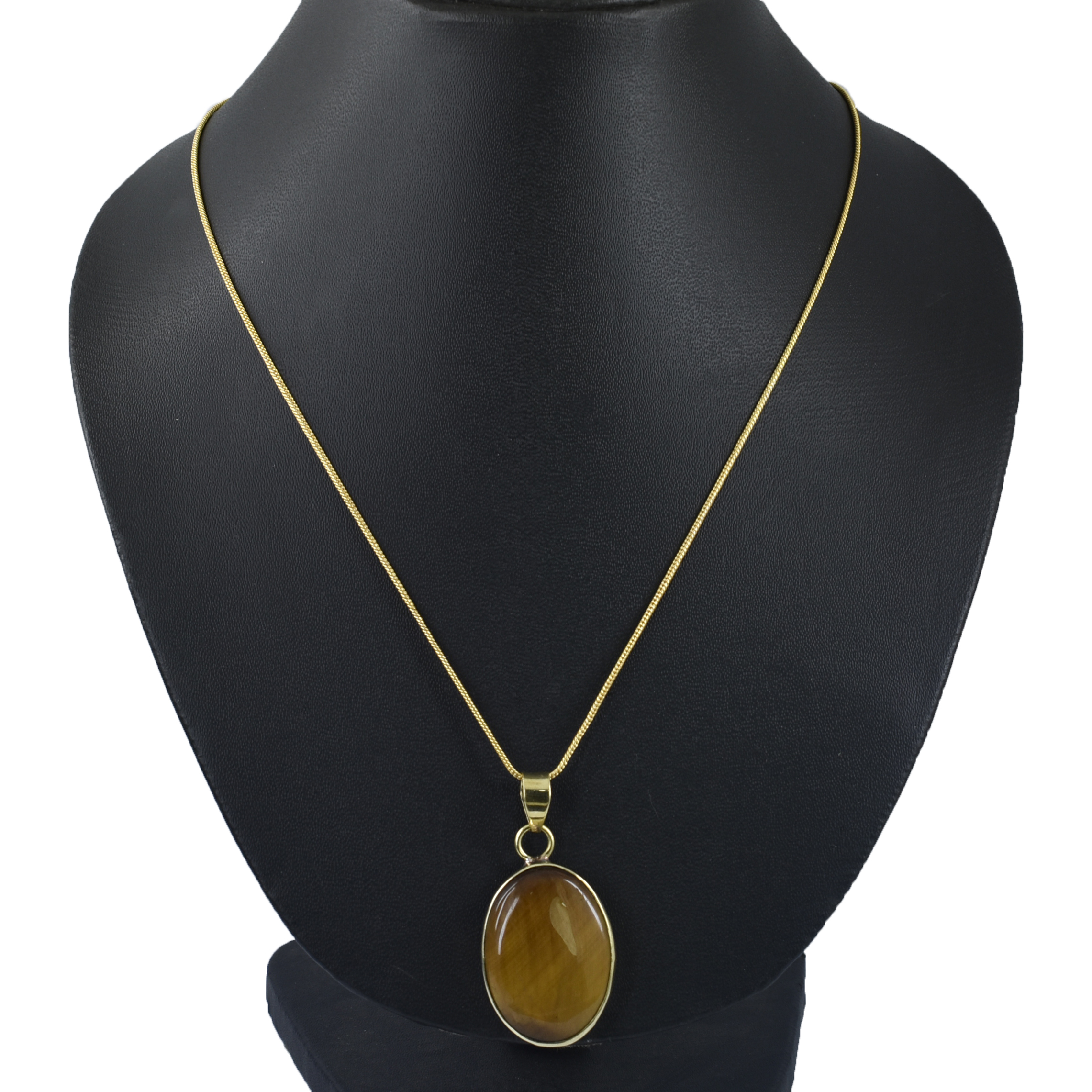 Tiger Eye Pendant with Gold Plating – Boosts Self-Confidence, Focus - Image 4
