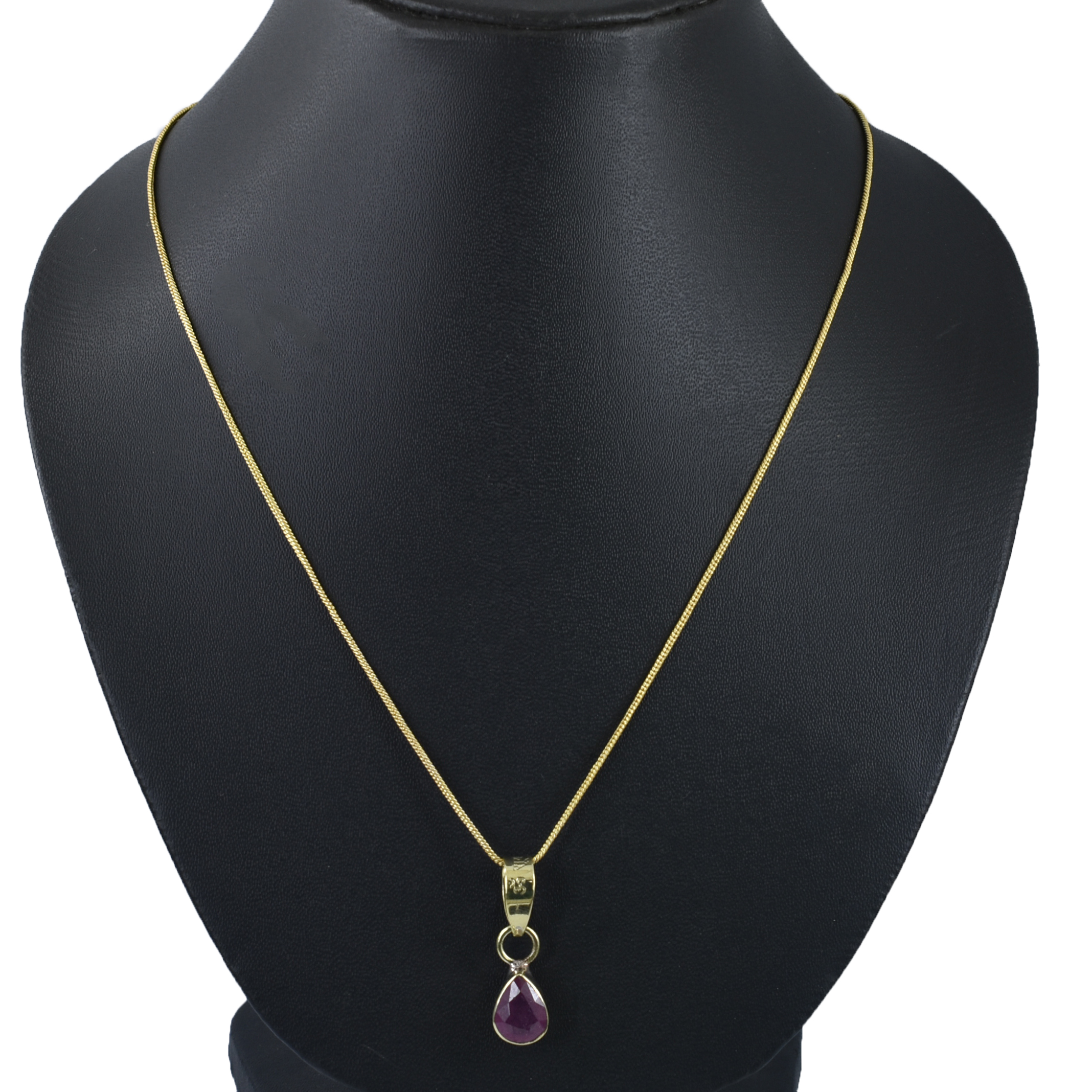 Natural Ruby (Manik) – 2.5 Gram Pear Certified Panchdhatu Gold Plated Pendant with Surya Mantra - Image 7