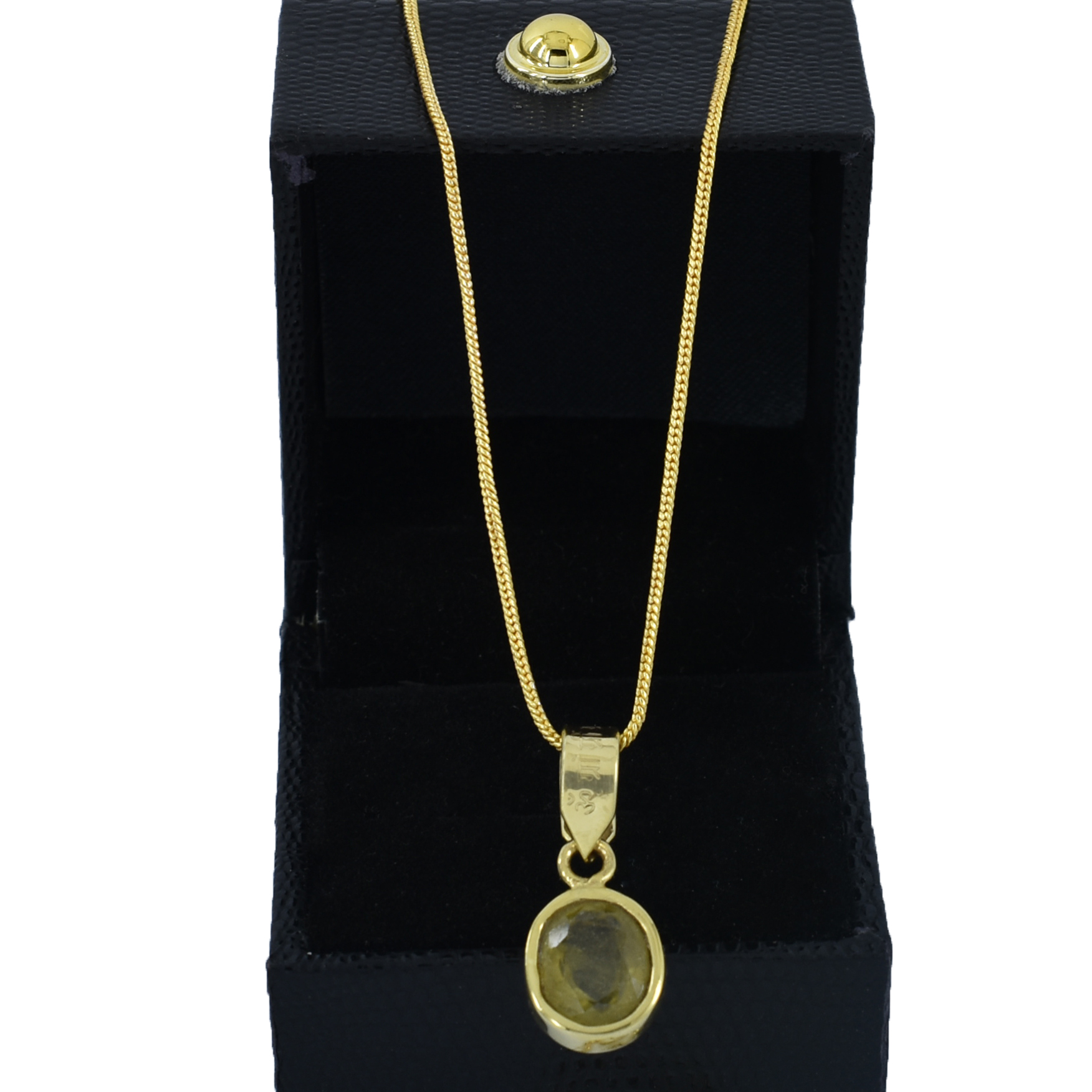 Yellow Sapphire Pendant with "Om Brihaspataye Namah" Mantra - Image 6