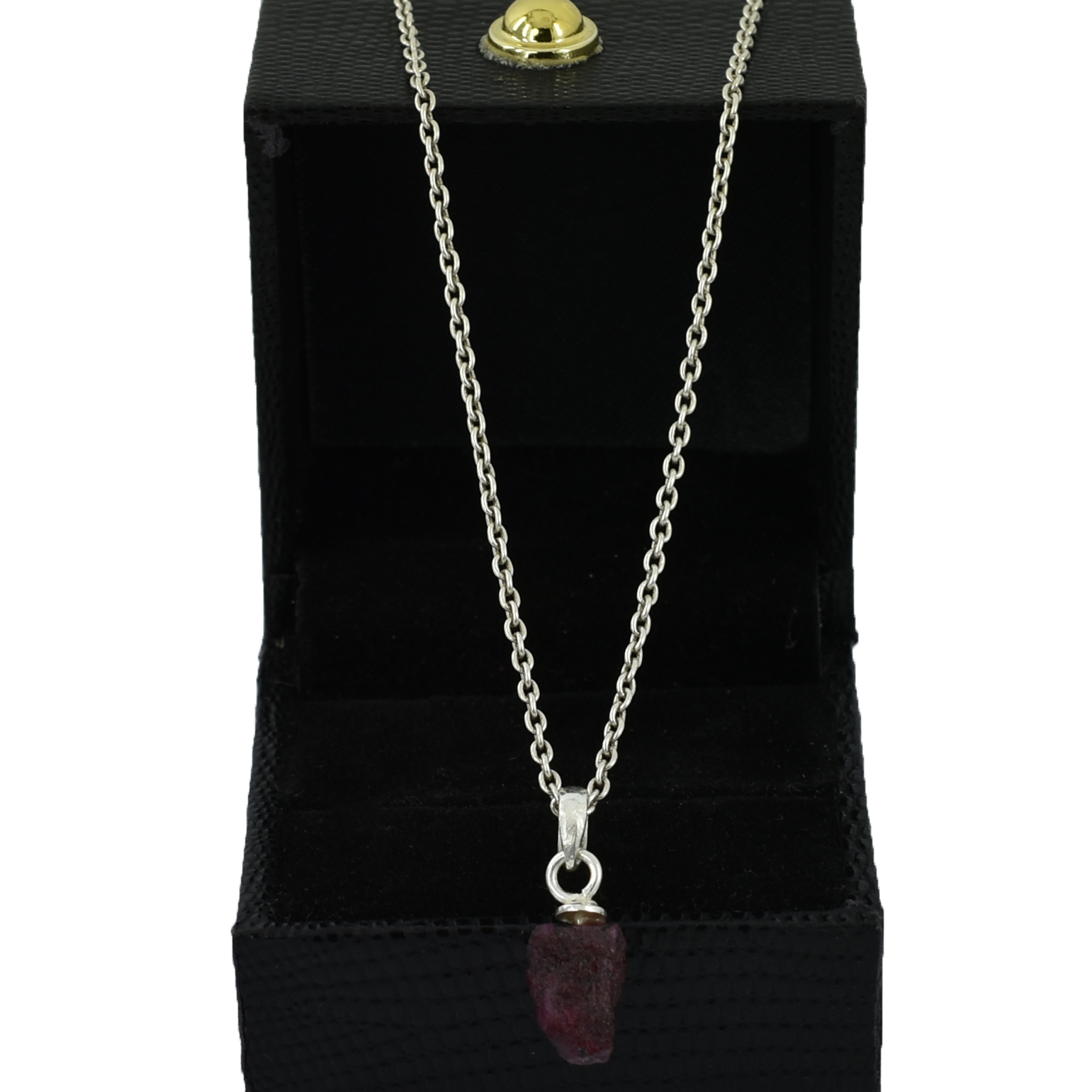 Ruby Rough Cut Pendant ,12 x 7.5 x 5.5 mm, 925 Sterling Silver 1 gram Gemstone Pendant - Image 6