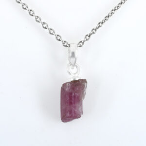 Natural Ruby Rough Cut Pendant in 925 Sterling Silver | Birthstone Gemstone Pendant with Free Chain | Gift for Love & Wife