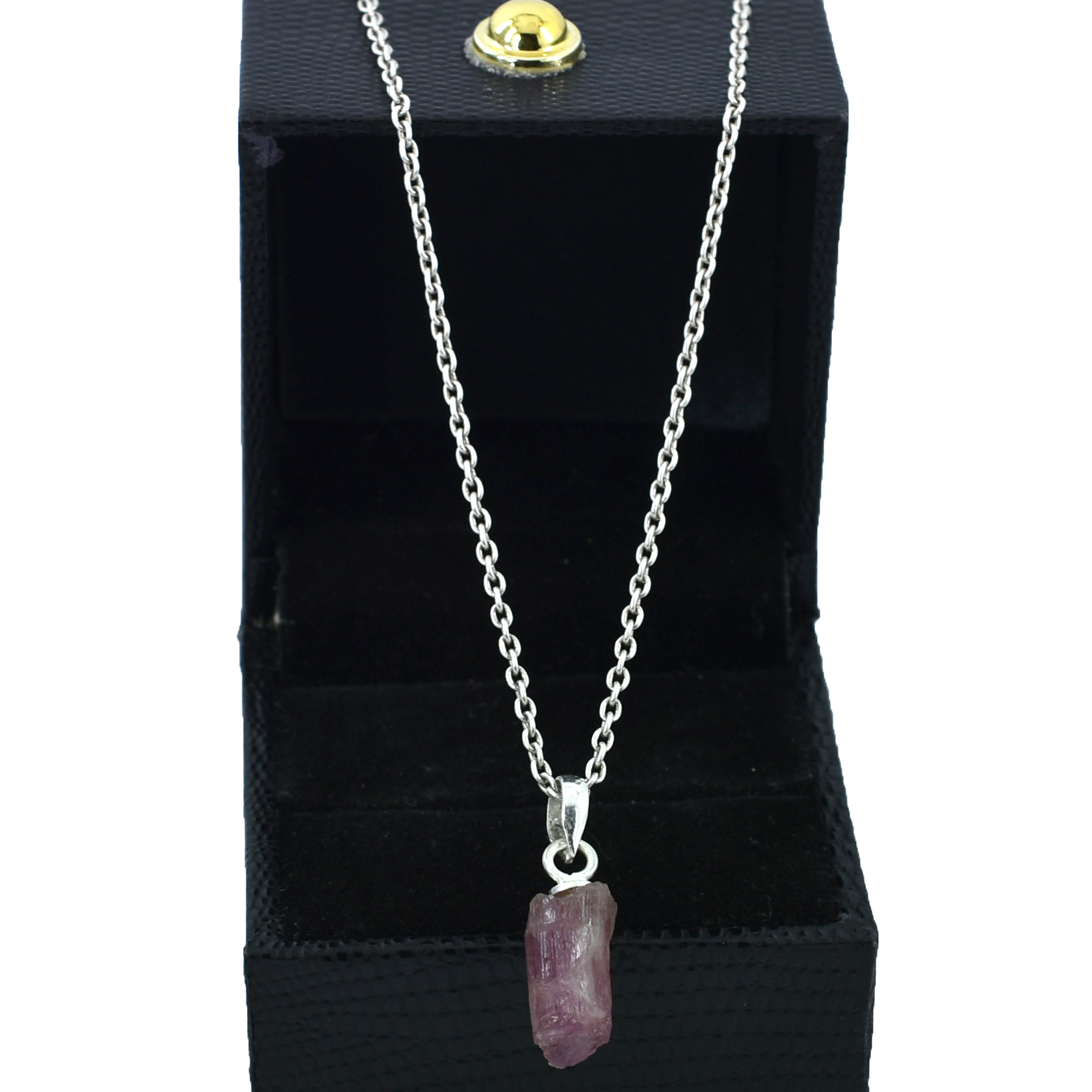 Natural Ruby Rough Cut Pendant in 925 Sterling Silver | Birthstone Gemstone Pendant with Free Chain | Gift for Love & Wife - Image 6