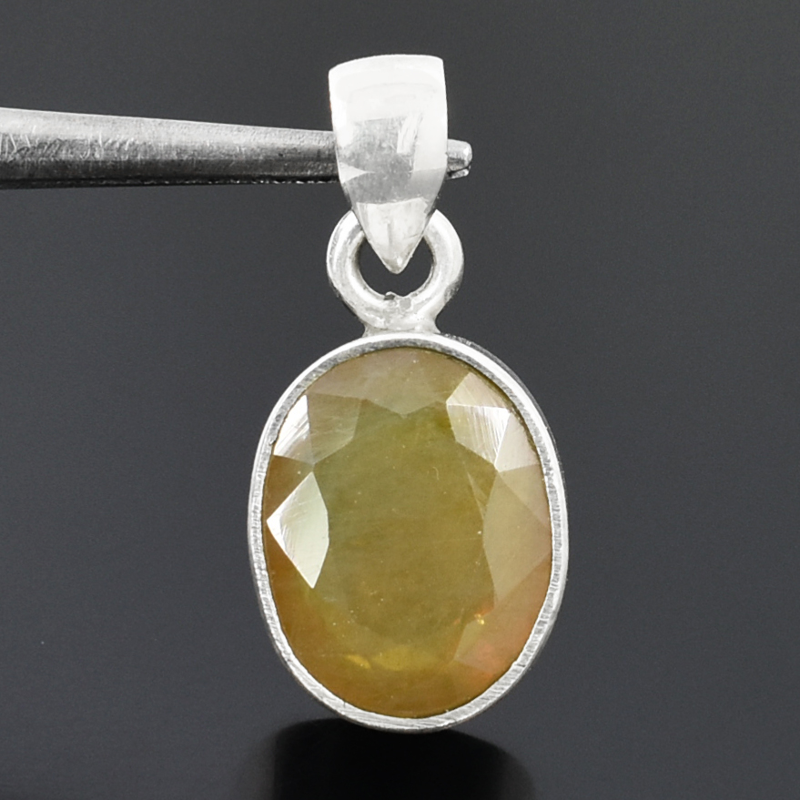 Pukhraj Gemstone Pendant, Birthstone Jewelry, Yellow Sapphire - Image 7