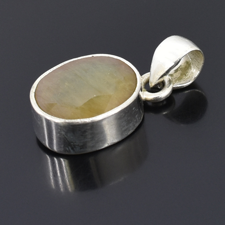 Pukhraj Gemstone Pendant, Birthstone Jewelry, Yellow Sapphire - Image 2