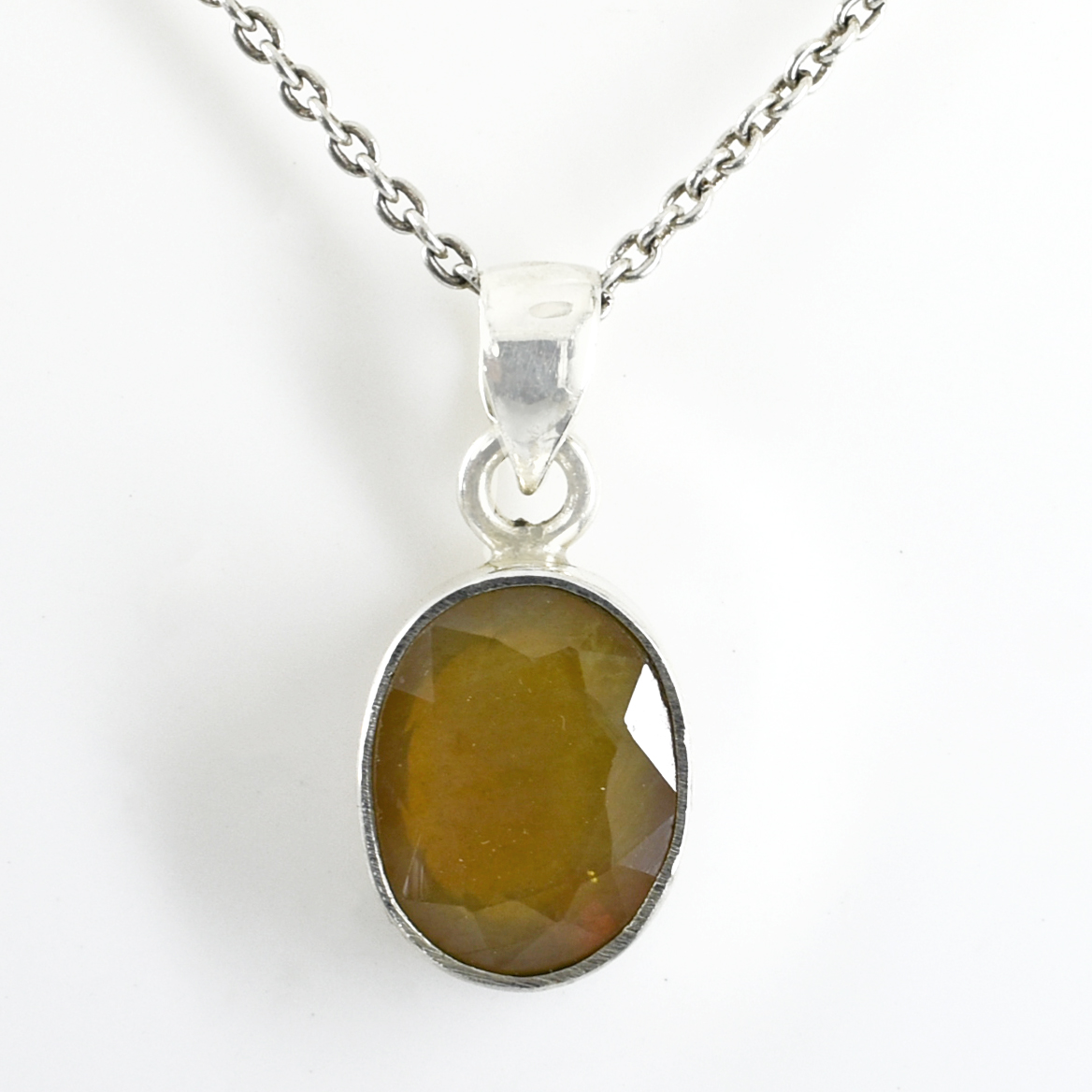Pukhraj Gemstone Pendant, Birthstone Jewelry, Yellow Sapphire - Image 5