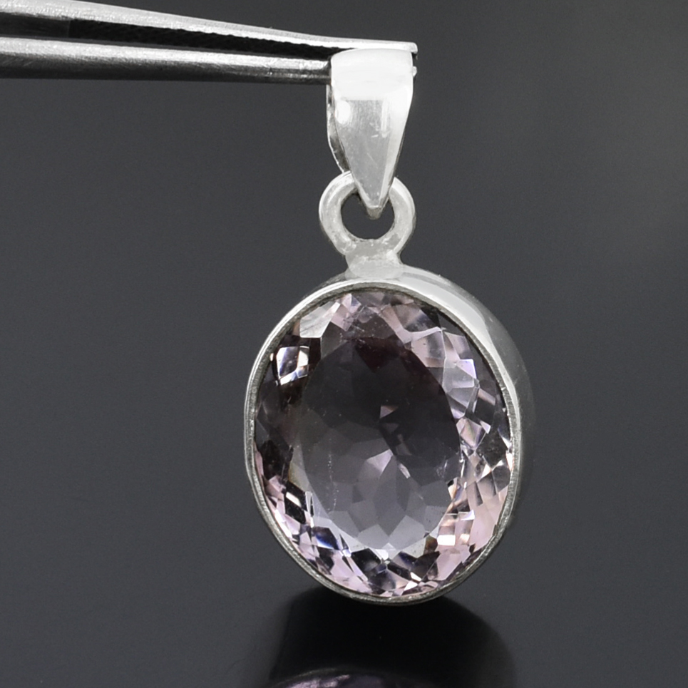 Natural Amethyst Oval Cut Pendant, 16X 13.5 mm ,925 Sterling Silver ,6 gram Gemstone Pendant with Free Chain ,February Birthstone ,Gift For Love - Image 6