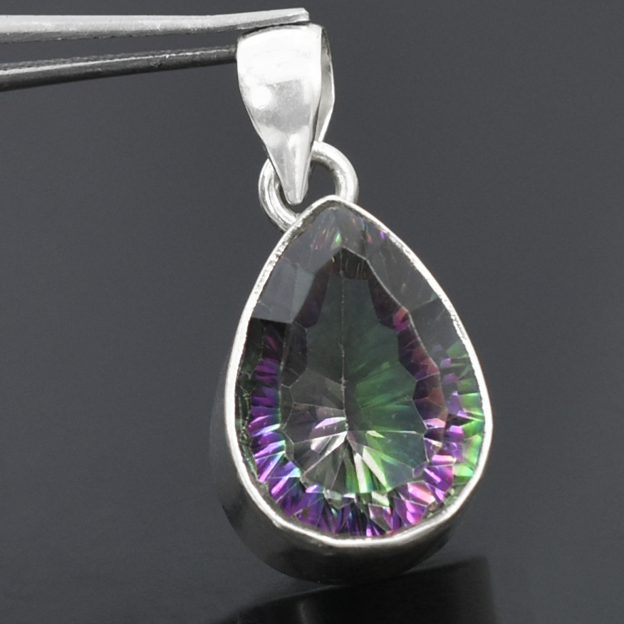 Mystic Gemstone Pendant, Birthstone Jewelry, 925 Silver Pendant - Image 4