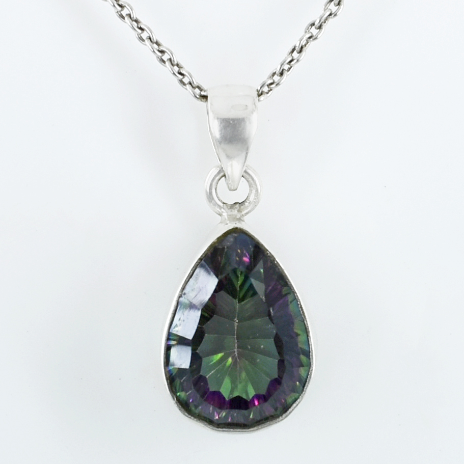 Mystic Gemstone Pendant, Birthstone Jewelry, 925 Silver Pendant