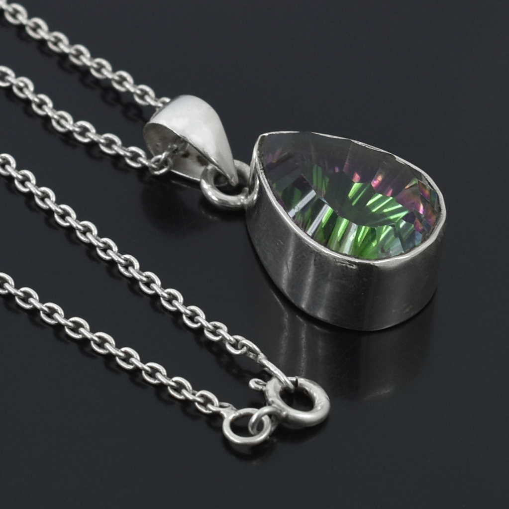 Mystic Gemstone Pendant, Birthstone Jewelry, 925 Silver Pendant - Image 5