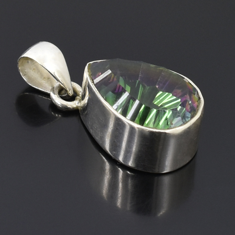Mystic Gemstone Pendant, Birthstone Jewelry, 925 Silver Pendant - Image 2