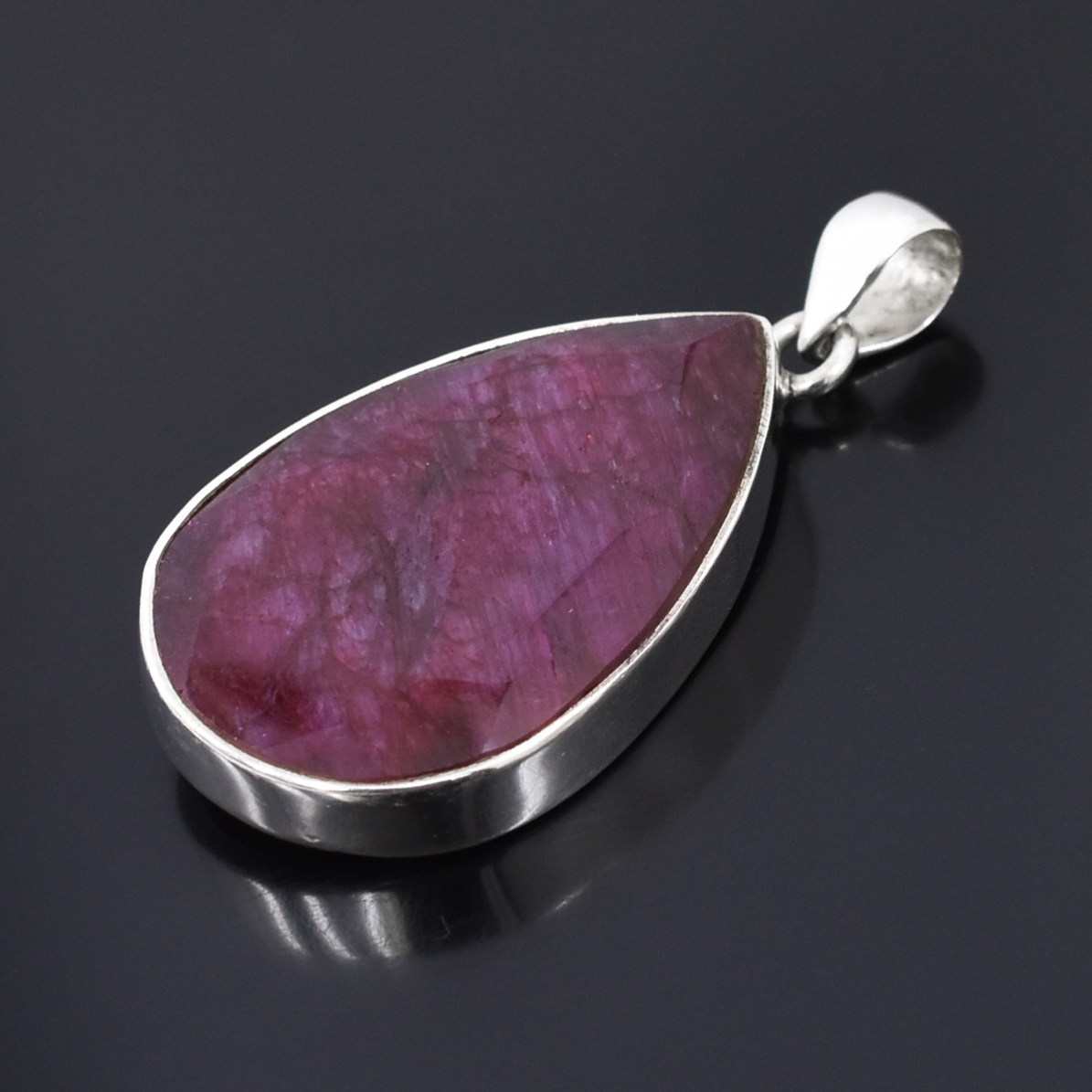 Ruby & Emerald Pendants – 925 Sterling Silver & Gold Plated – 35 x 22 mm, 16.5g –Pendant 14.5x12.5mm - Image 3