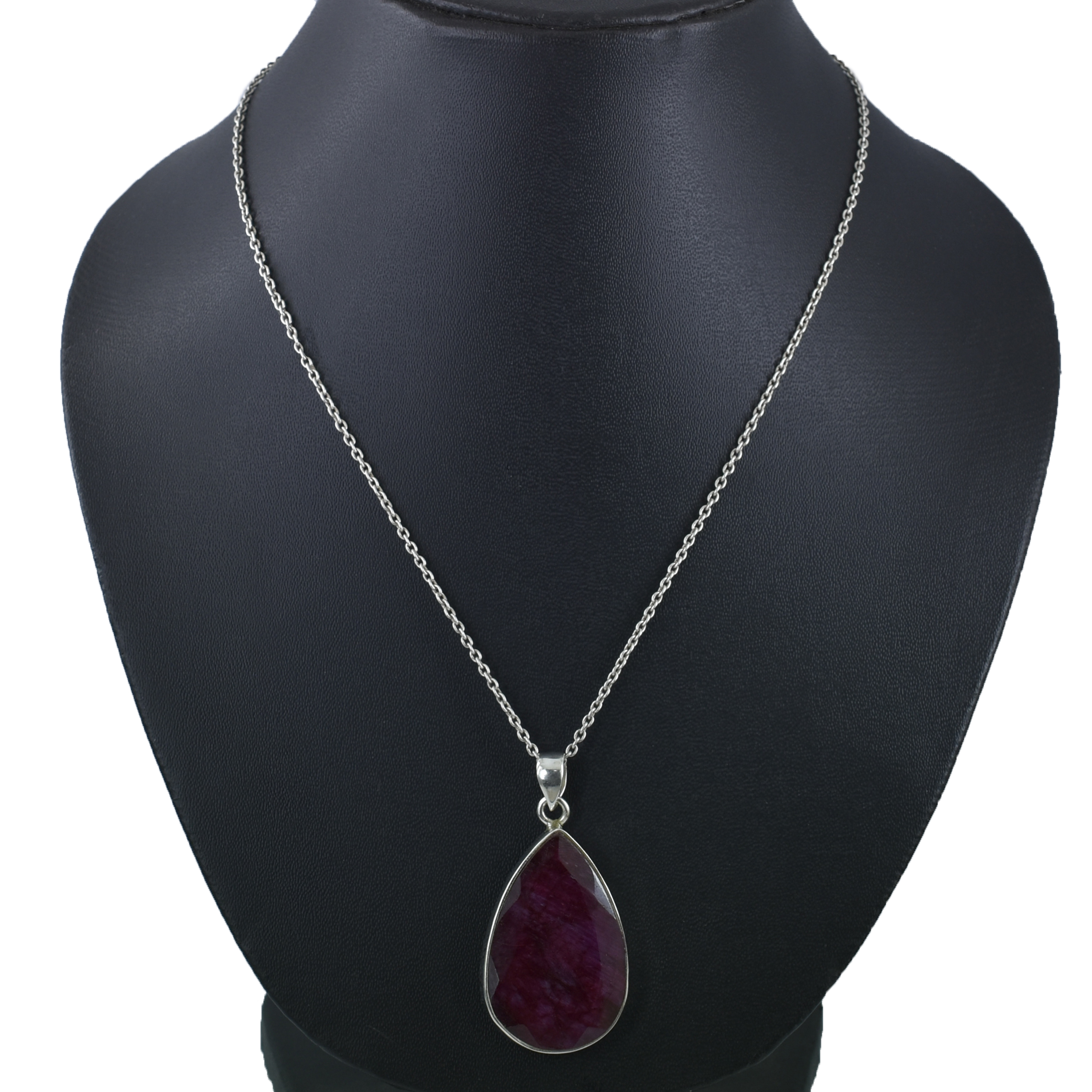 Ruby & Emerald Pendants – 925 Sterling Silver & Gold Plated – 35 x 22 mm, 16.5g –Pendant 14.5x12.5mm - Image 7