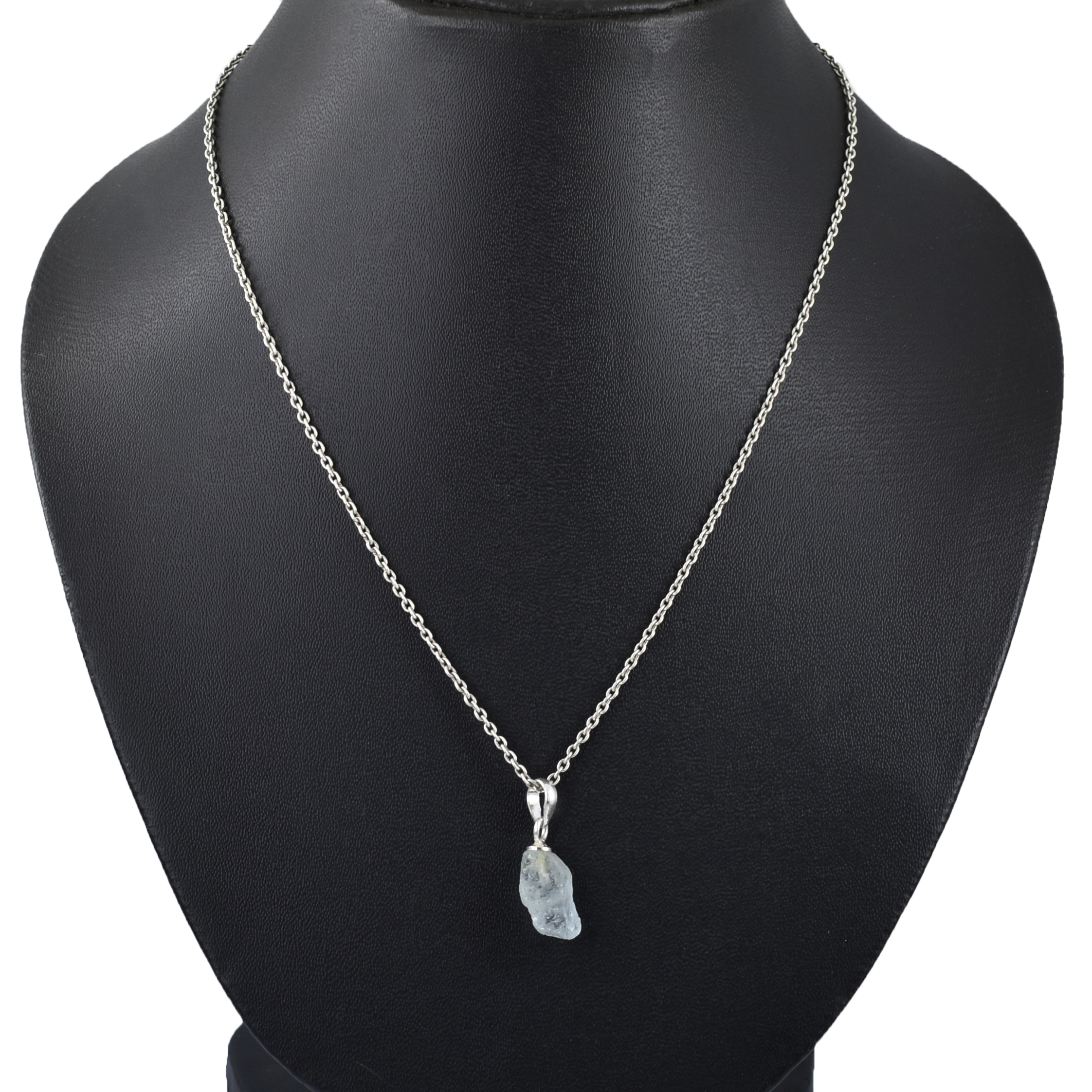 Aquamarine Pendant – Blue Gemstone – 15 x 6 mm – 2 Gram – 925 Sterling Silver – Healing - Image 2