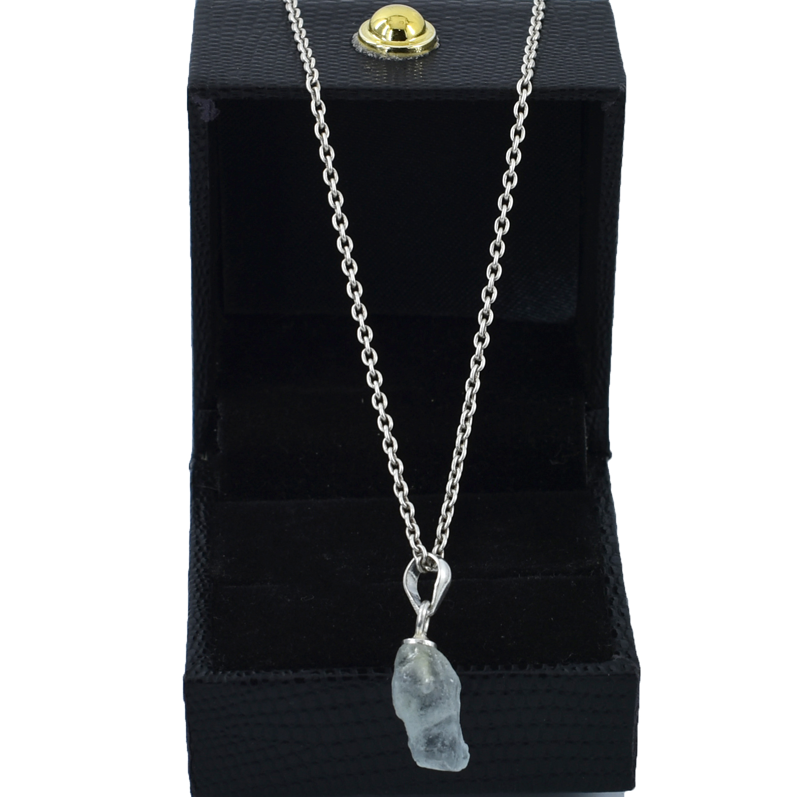 Aquamarine Pendant – Blue Gemstone – 15 x 6 mm – 2 Gram – 925 Sterling Silver – Healing - Image 3