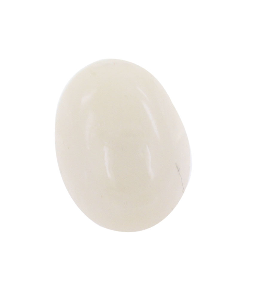 Natural White Opal (Safed Opal) 3.10 Carat Oval Cabochon Certified Gemstone