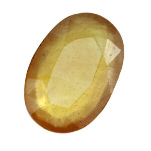 Natural 7.12 Cts Yellow Sapphire Gemstone – Oval Mixed Cut for Making Jewelry, Prosperity, Health & Success!