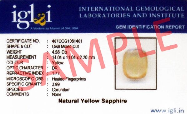Natural 7.12 Cts Yellow Sapphire Gemstone – Oval Mixed Cut for Making Jewelry, Prosperity, Health & Success! - Image 6