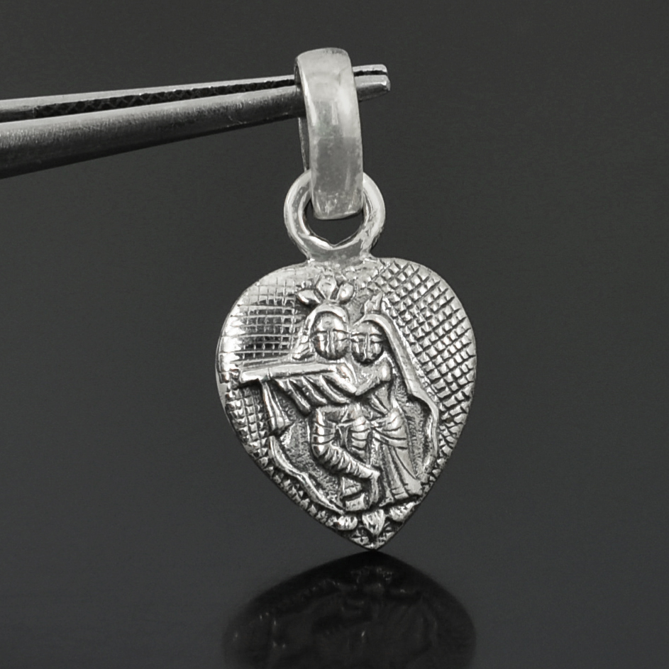925 Sterling Silver Radha Krishna Pendant - Image 8