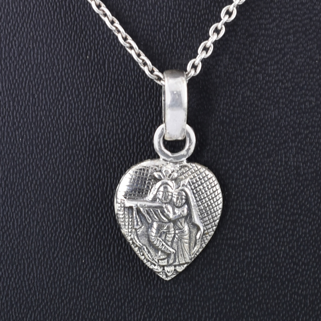 925 Sterling Silver Radha Krishna Pendant - Image 6