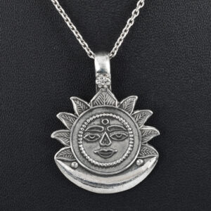 925 Sterling Silver Sun Pendant | 38.60Ct | 32.5 x 29.5 x 2 mm | Handmade Spiritual Jewelry