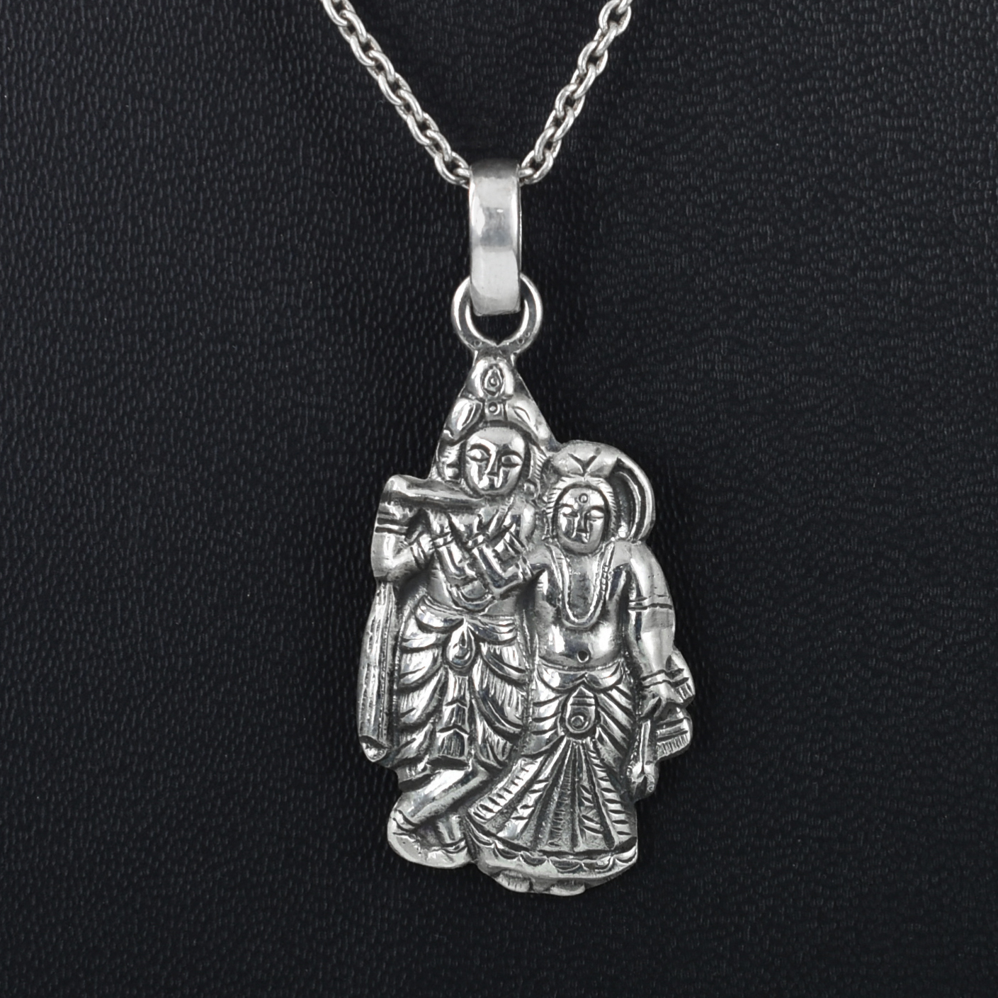925 Sterling Silver Radha Krishna Pendant - Image 5