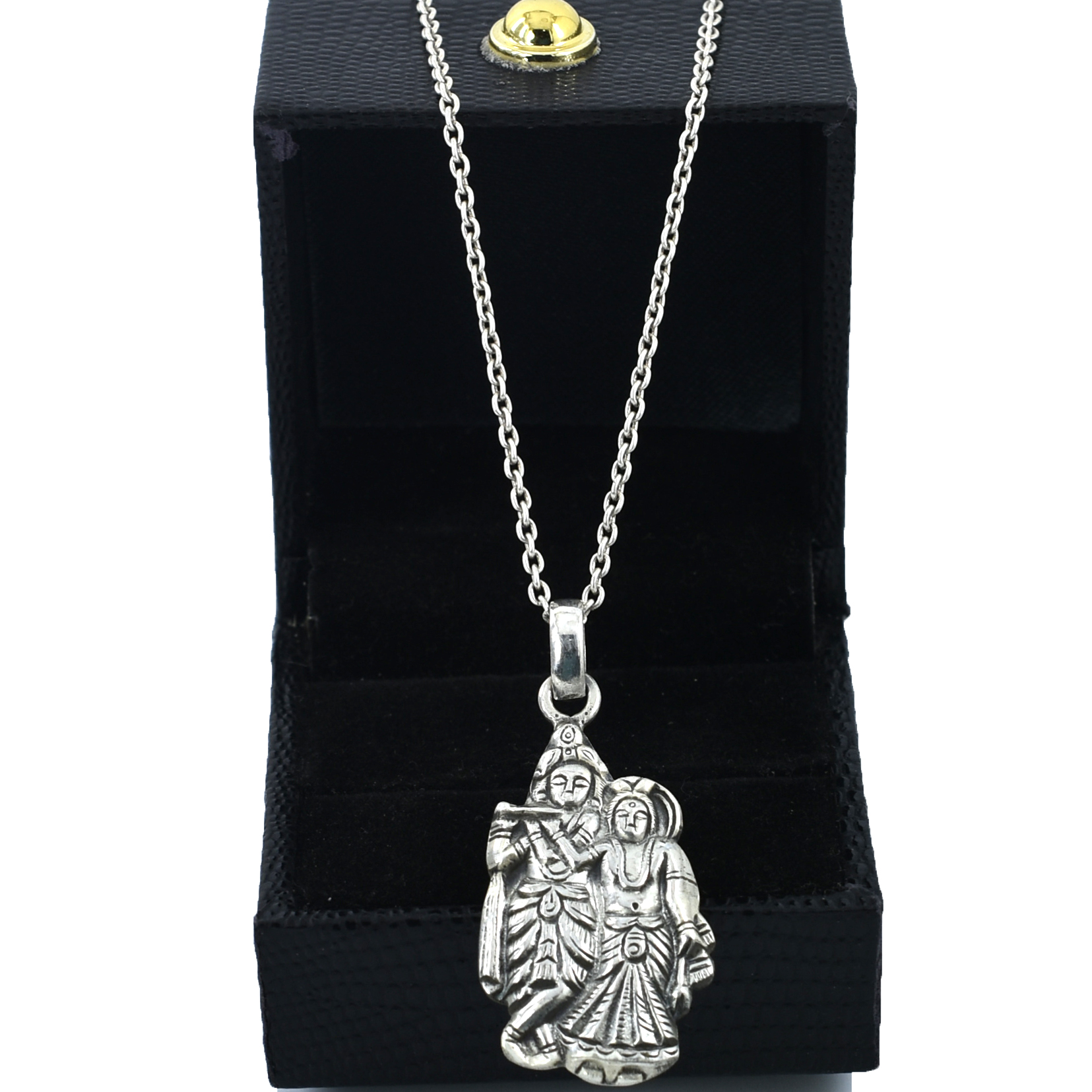 925 Sterling Silver Radha Krishna Pendant - Image 7