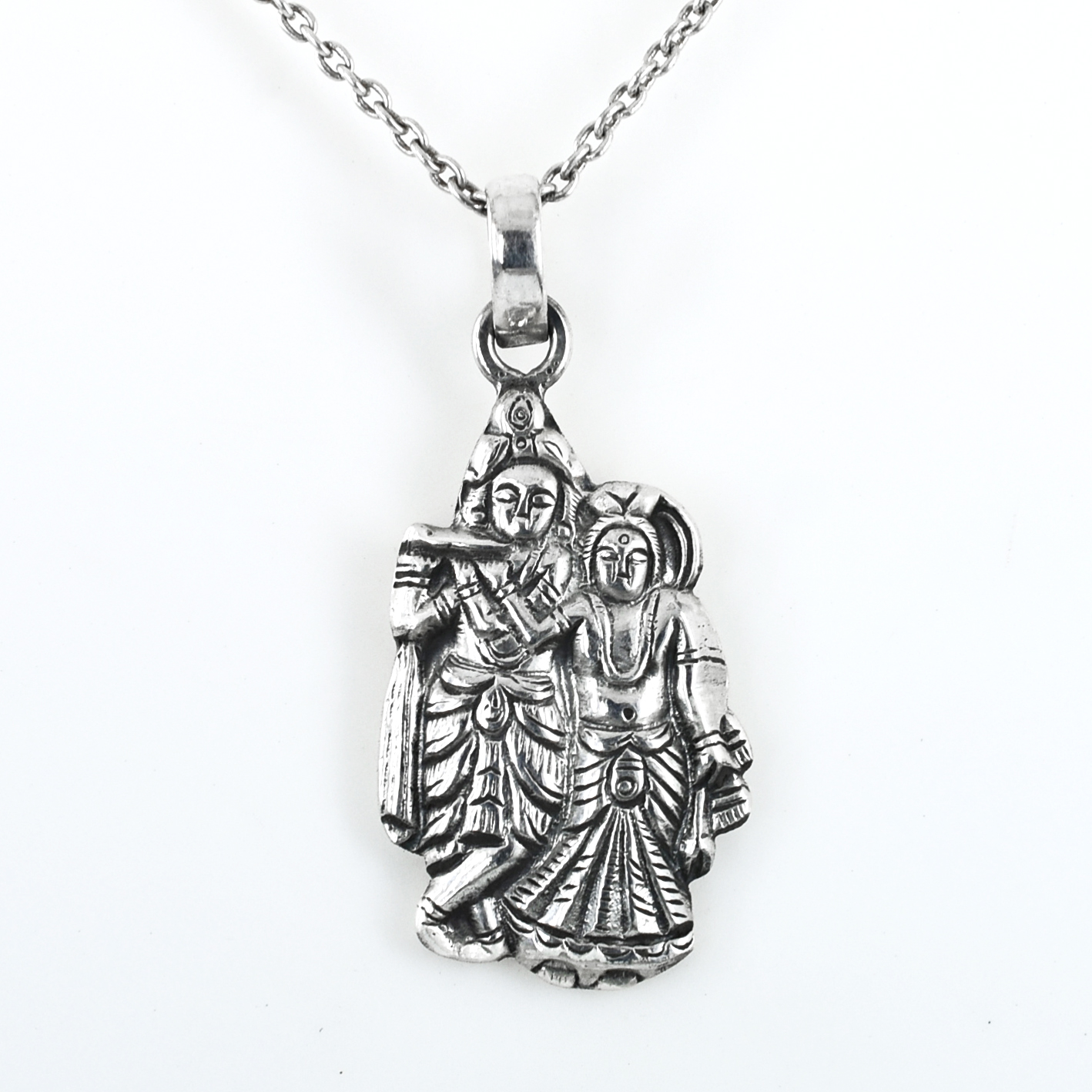 925 Sterling Silver Radha Krishna Pendant
