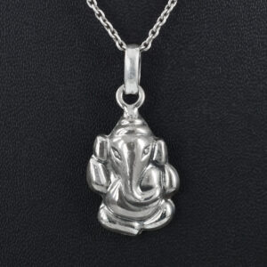 925 Sterling Silver Lord Ganesha Pendant | 19.55 Ct | 24 x 17.5 x 5 mm | Handmade Spiritual Jewelry