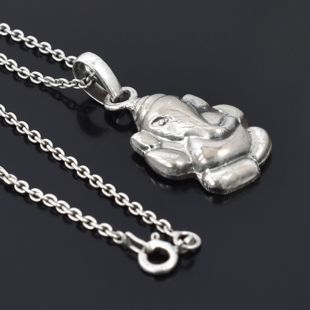925 Sterling Silver Lord Ganesha Pendant | 19.55 Ct | 24 x 17.5 x 5 mm | Handmade Spiritual Jewelry - Image 6