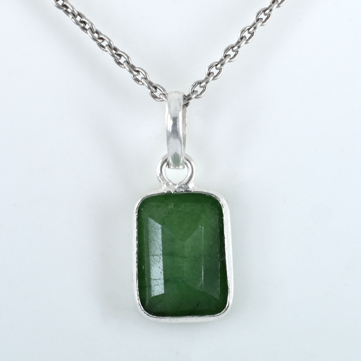 Energized Emerald Gemstone Mantra Pendant For Mercury Planet- Certified Gemstone, Unisex