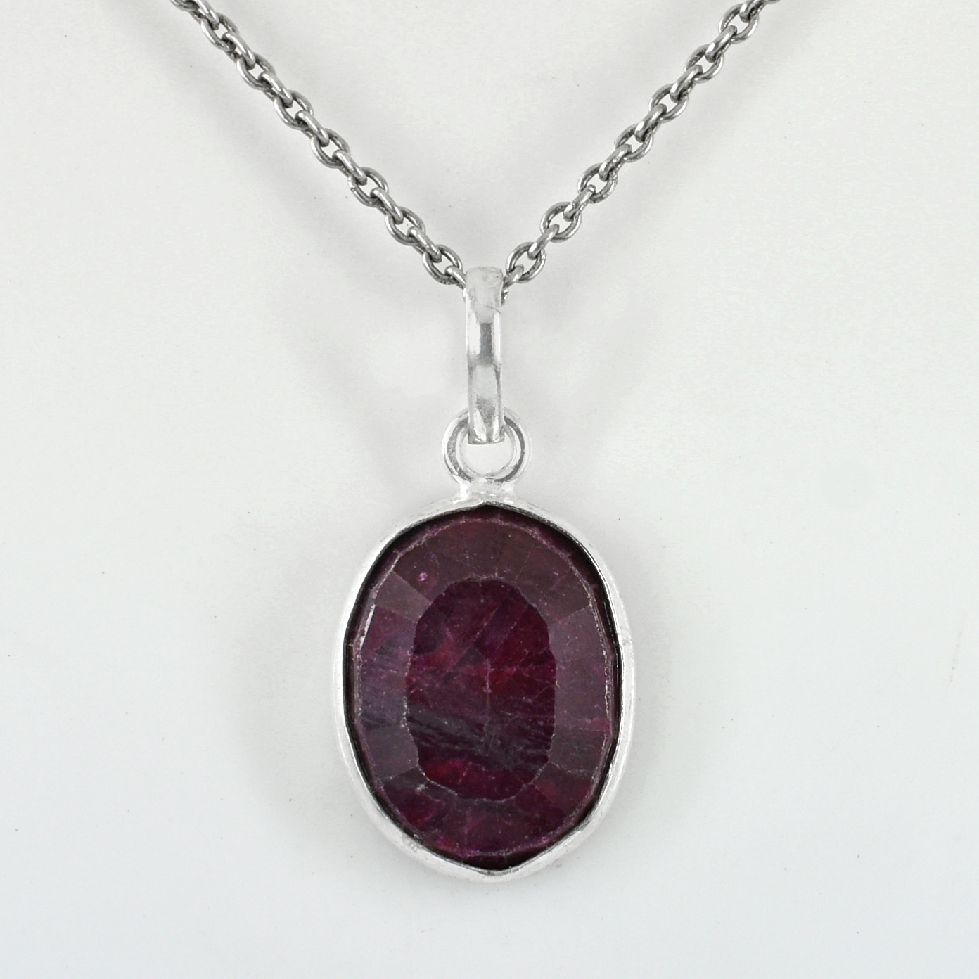 Ruby & Emerald Pendants – 925 Sterling Silver & Gold Plated – Oval Cut Ruby 18 x 14 x 6 mm, 23.60 ct Pendant 14.5x12.5mm - Image 4