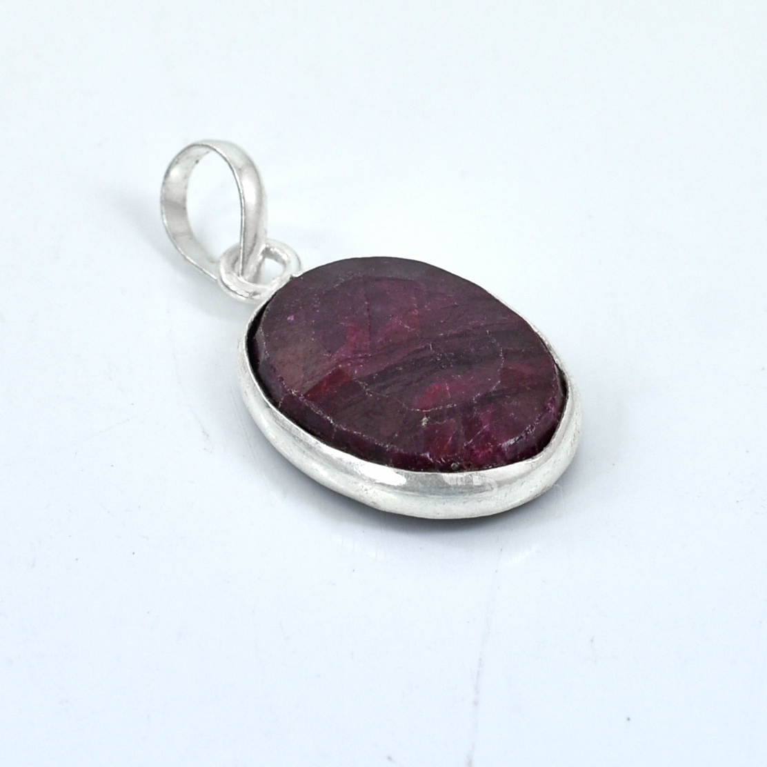 Ruby & Emerald Pendants – 925 Sterling Silver & Gold Plated – Oval Cut Ruby 18 x 14 x 6 mm, 23.60 ct Pendant 14.5x12.5mm - Image 6