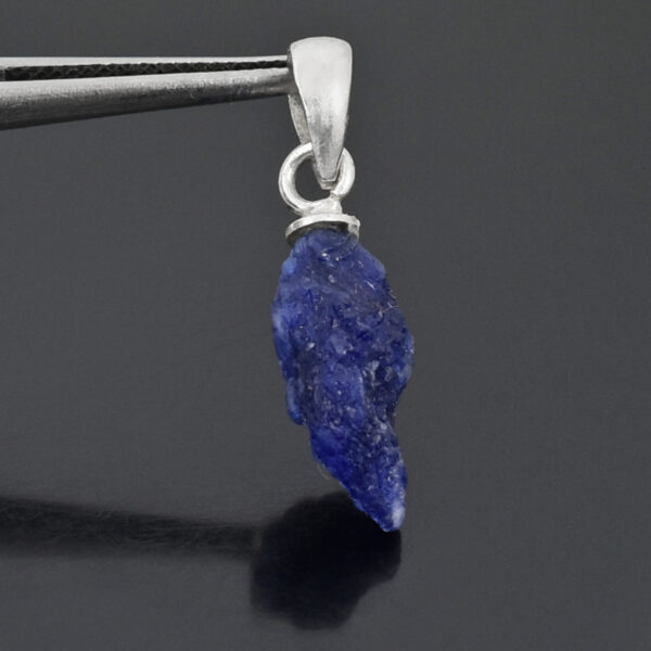 Natural Blue Sapphire Rough Pendant – 925 Sterling Silver – 18 x 6 mm – 8.70 Ct ,Unique rough Blue Sapphire Pendant , Gift For Wife , Love - Image 7
