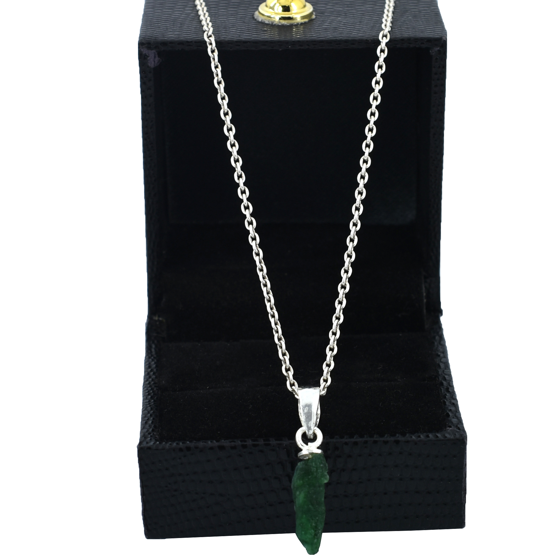 Emerald Gemstone Mantra Pendant For Mercury Planet- Certified Gemstone, Unisex - Image 2