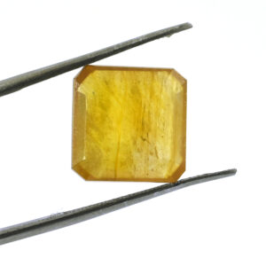 Natural 11.95 Cts Yellow Sapphire Gemstone – Asscher Mixed Cut for Making Jewelry