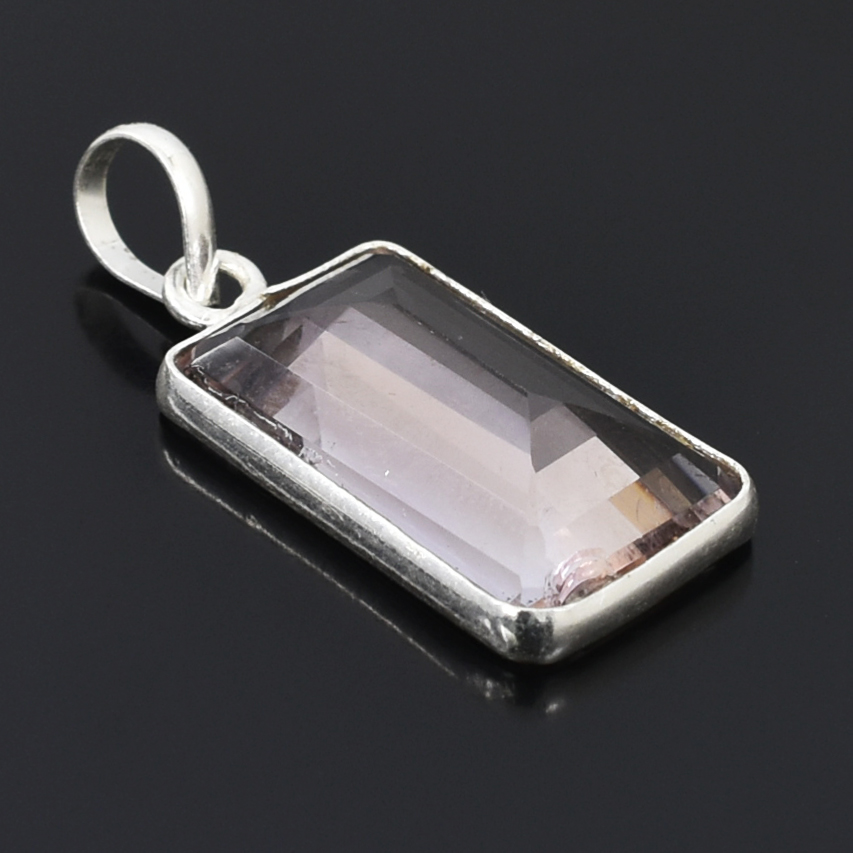 Natural Amethyst Pendant in 925 Sterling Silver | Emerald Cut | 22.5 x 13 x 7 mm | 4.66g | February Birthstone Jewelry with Free Chain , Gift For Love - Image 2