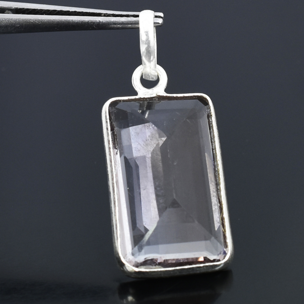 Natural Amethyst Pendant in 925 Sterling Silver | Emerald Cut | 22.5 x 13 x 7 mm | 4.66g | February Birthstone Jewelry with Free Chain , Gift For Love - Image 3