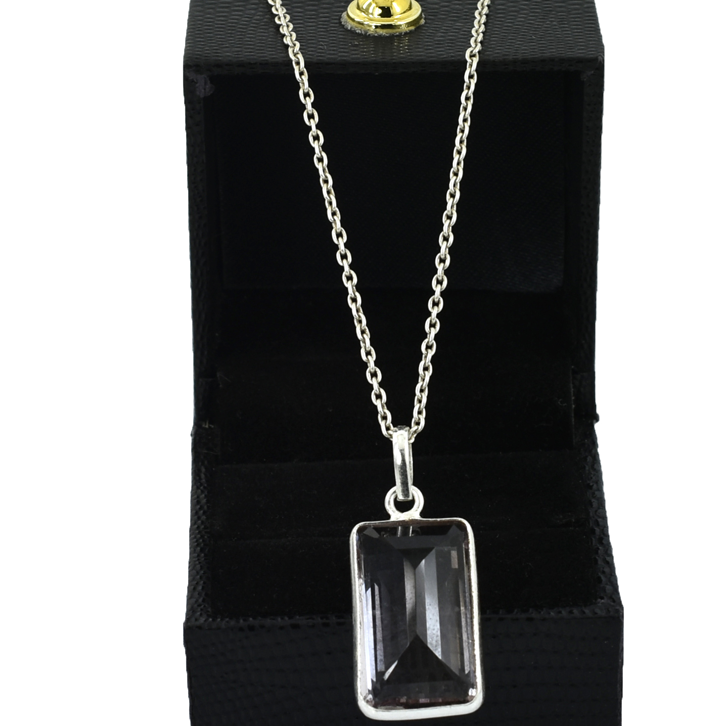 Natural Amethyst Pendant in 925 Sterling Silver | Emerald Cut | 22.5 x 13 x 7 mm | 4.66g | February Birthstone Jewelry with Free Chain , Gift For Love - Image 7