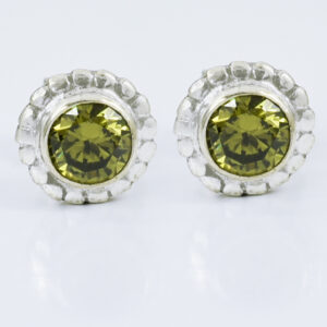 Peridot Stud Earrings Diamond LabGrown Round Cut 4 mm | 11.75 Ct | Natural Green Gemstone Jewelry , August birthstone