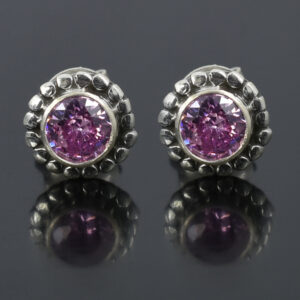 925 Silver Pink Diamond (LabGrown)Zircon Studs | 4.5 mm Round | 11.25 Ct | Natural Gemstone Earrings