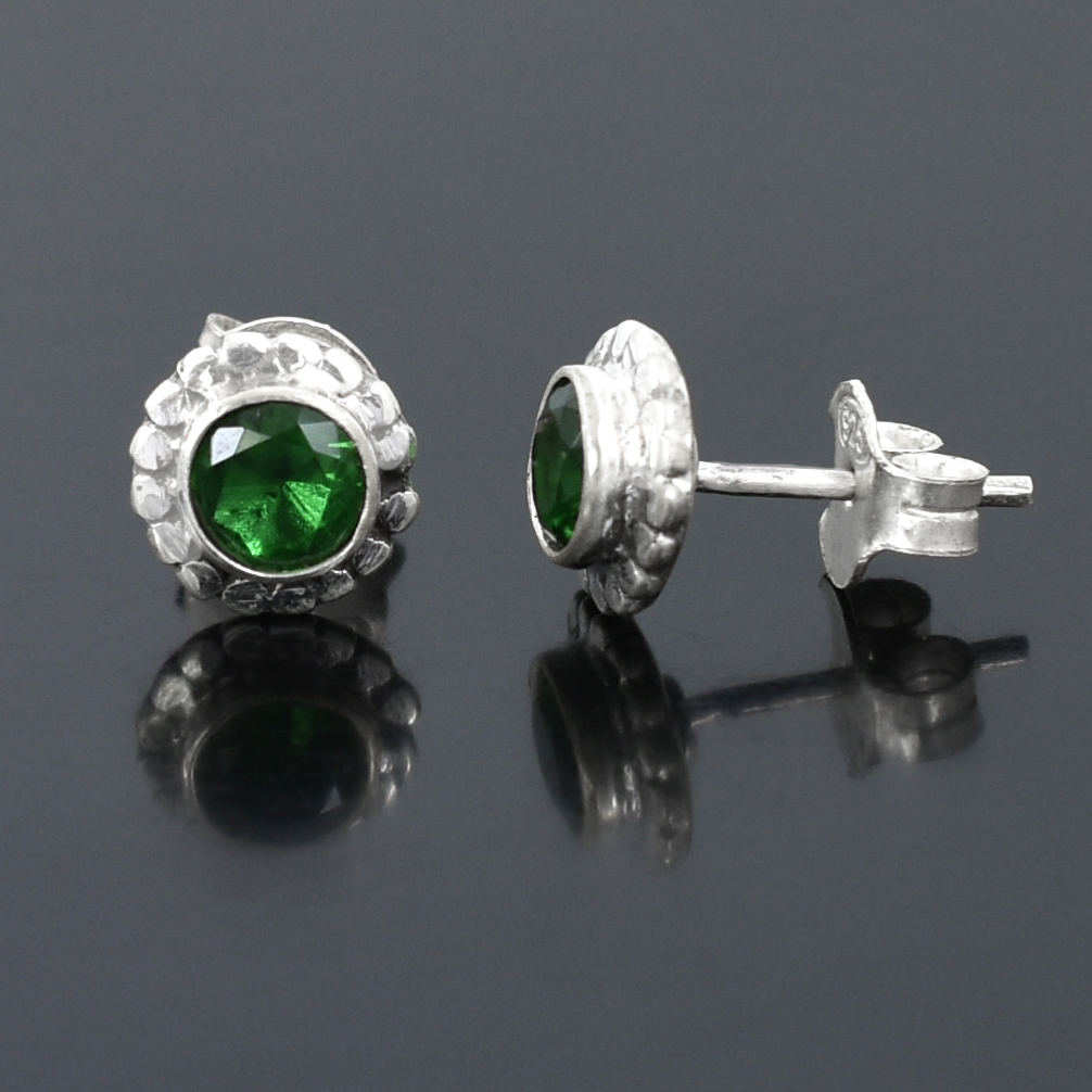 925 Silver Green Zircon Stud Earrings | Round Cut 4 mm | 10.35 Ct | Natural Gemstone Jewelry - Image 6